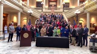 WATCH LIVE Gov Kemp signs budget with pay raises for teachers law enforcement [upl. by Ellan867]