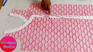 Very Trendy Angrakha Style Kurti cutting and stitching  DIY Angrakha Kurti [upl. by Ehlke]