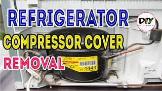 Refrigerator overload relay compressor cover removal [upl. by Ilise]