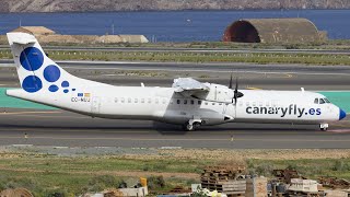 Canaryfly ATR 72500 Takeoff from Gran Canaria 4K [upl. by Aisanat]