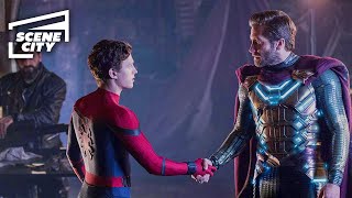 SpiderMan Far From Home Peter Meets Mysterio JAKE GYLLENHAAL TOM HOLLAND SCENE  With Captions [upl. by Kcired878]