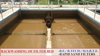 Backwashing of rapid sand filtersBack washing in water treatment plantHow to backwash sand filter [upl. by Anneiv]