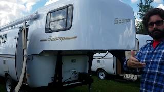 Walkthrough of the 2017 Scamp 19 Deluxe Fiberglass Trailer fifth wheel [upl. by Vevine]