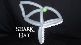 How to make a Balloon Shark Hat by Stretch the Balloon Dude [upl. by Ayanahs498]