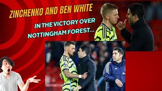 Oleksandr Zinchenko and Ben White in the victory over Nottingham Forest… [upl. by Selrahcnhoj777]