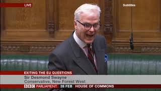 Sir Desmond Swayne at Exiting the EU Questions [upl. by Adnopoz]