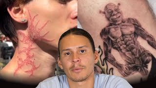 Reacting To The Strangest Tattoo Trends [upl. by Dyrraj]