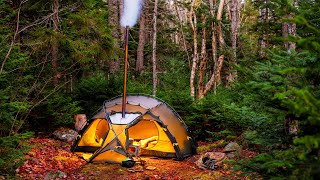 Hot Tent Camping In Cold Temperatures [upl. by Coffin]