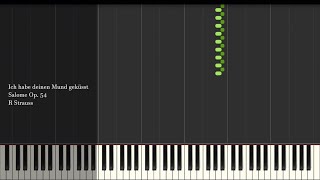 Ich habe deinen Mund geküsst  Salome Op54  R Strauss  Synthesia Piano Tutorial [upl. by Mirth]