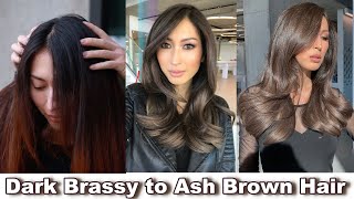 Chocolate Brown Hair Color Tutorial  Color Melt Technique [upl. by Aynatal662]