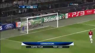 Stankovic distance Goal Inter  Schalke 05042011 HD [upl. by Modnarb]