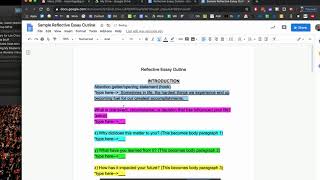 Reflective Essay Intro Paragraph Tutorial [upl. by Bennion]