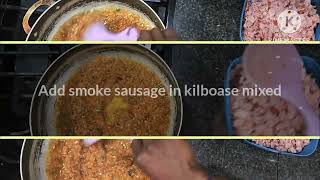 How to make delicious kielbasa and smoke sausage Dry riceLiberian style [upl. by Ahsinert]