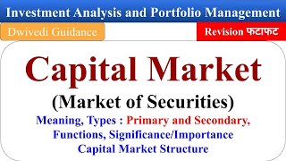 Capital Market Market of Securities Structure types investment Analysis and Portfolio Management [upl. by Honniball589]