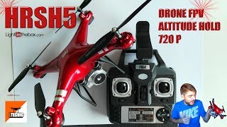 HR SH5  Fpv 720p altitude hold Review y test selfie drone español [upl. by Sibie]