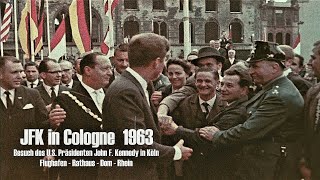 Köln 1963  Besuch von US Präsident Kennedy  JFK in Cologne  West Germany [upl. by Lehcar893]