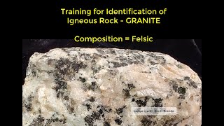 Identification Igneous Rock Granite Felsic [upl. by Nnylecyoj41]