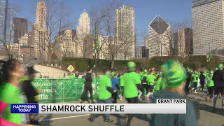 Thousands of runners flock to Grant Park for 43rd annual Shamrock Shuffle [upl. by Amhser]