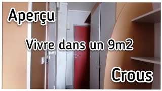 À QUOI RESSEMBLE UN LOGEMENT CROUS DE 9m2  résidence universitaire pour étudiant [upl. by Phebe]