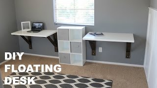 DIY Floating Desk Build Ikea Hack [upl. by Immat]