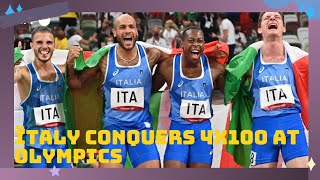 OLYMPICS Mens 4x100 Olympic Relay Final Italy Gold Britain Silver And Canada Bronze [upl. by Jilly]