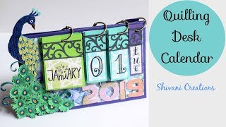 DIY Desk Calendar Quilling Table Calendar Handmade Calendar 2019 [upl. by Aikem]