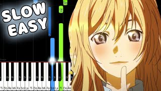 Your Lie In April ED 2  quotOrangequot  7  SLOW EASY Piano Tutorial animelovemen [upl. by Cherilyn275]