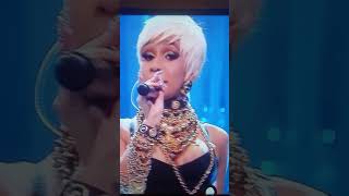 Cardi b on jimmy fallon performing moneybags 41018 [upl. by Adnalu]