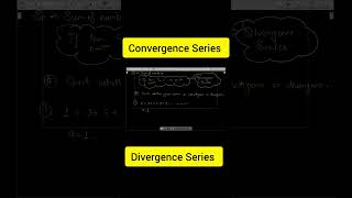 HOW TO CHECK CONVERGENCE AND DIVERGENCE SERIES EASILY youtubeshorts shorts shortvideo [upl. by Ikkim]