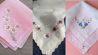 Very Easy And Elegant Handkerchief Hand Embroidery designs [upl. by Nyram318]