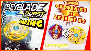 MAXIMUM MAXIMUS GARUDA G3 Beyblade Burst Evolution Toy Unboxing amp Review  Battle vs XCALIUS X3 [upl. by Adnilreb]