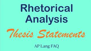 Rhetorical Analysis Thesis Statement Examples  AP Lang Q2 Tips  Coach Hall Writes [upl. by Demetris]