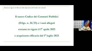 Webinar Anci  Le novità del nuovo Codice degli appalti [upl. by Aniale]