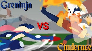 Pokémon Battle Cinderace VS Greninja  °Stick nodes animation° [upl. by Frum622]