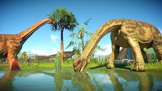 SIZE COMPARISON NEW ALAMOSAURUS Size Compared to ALL Sauropods  Jurassic World Evolution 2 [upl. by Marks974]