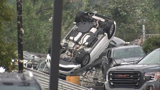 MAJOR DAMAGE Confirmed tornado leaves path of destruction near Neshaminy Mall in Bensalem Pa [upl. by Shirberg]