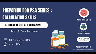 Prescribing Safety Assessment Series Session 5 Calculation Skills [upl. by Audsley323]