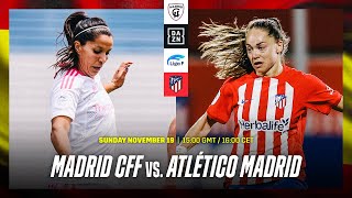 Madrid CFF vs Atletico Madrid  Liga F 202324 Matchday 9 Full Match [upl. by Linden862]