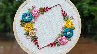 Hand Embroidery  Floral Hoop Art Embroidery Design for Beginners ❤️ Embroidery flowers  Gossamer [upl. by Yrahca]