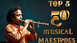 Top 5 Musical Maestros of India Ravi Shankar Hariprasad Chaurasia Bismillah Khan Amzad Ali Khan [upl. by Bernt519]