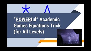 “POWERfull” Academic Games Equations Trick for All Levels [upl. by Middleton]