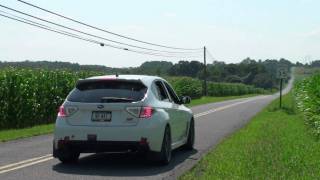 2008 STi w Invidia Catless Downpipe Invidia N1 Resonated Ti Exhaust External [upl. by Nilkcaj945]