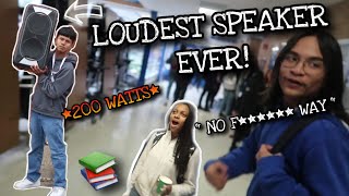 Blasting a 200 WATTS Speaker In School Hallways [upl. by Jonis]