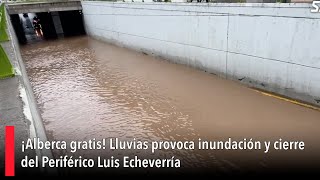 ¡Alberca gratis Lluvias provoca inundación y cierre del Periférico Luis Echeverría [upl. by Merrow]