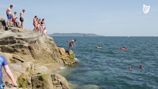 Dublin residents make the most of sunshine at Sandycove [upl. by Harvey91]