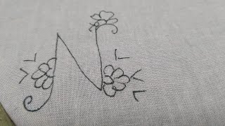 How to write name on ha handkerchief with threads [upl. by Uyr]