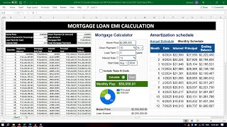 L04 How To Calculate Mortgage Loan EMI With Amortization Table in Excel 2021 Excel Project Work [upl. by Vidal138]