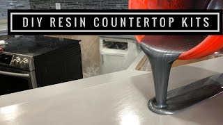 Countertop Resurfacing Kits with Metallic Epoxy in Silver Pearl White and Black [upl. by Ahsyak]