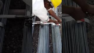 Strap Binding Of TMT Steel Bar bent Bundles [upl. by Chamkis39]