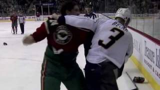 Wade Belak vs Derek Boogaard Dec 2 2009 [upl. by Tyne]